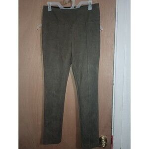 Andrew Marc Women's Brown Faux Suede Pull- On Ponte Ankle Pants- Size Small